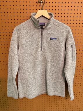 Patagonia Quarter Zip Fleece Pullover Heather Grey Men's Large